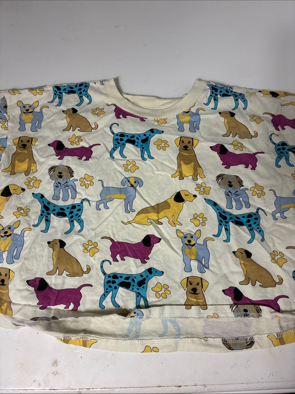LA Soul Medium/Large Cropped Short Sleeve Graphic Dog Cartoon T Shirt